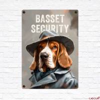 Hundeschild BASSET SECURITY, wetterbeständiges Warnschild Bild 2