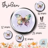 Cabochon Vorlagen - Schmetterlinge Wasserfarben - 10 mm, 12 mm, 14 mm und 25 mm Bild 2