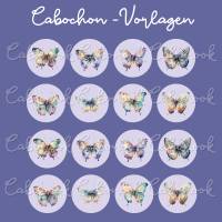 Cabochon Vorlagen - Schmetterlinge Wasserfarben - 10 mm, 12 mm, 14 mm und 25 mm Bild 3