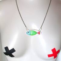 Halskette mit Fischanhänger aus Fimo, einfacher Anhänger, minimalistischer Anhänger, leichte Halskette, Polymer Clay Bild 6