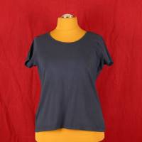 Damen T-Shirt mit Katzen Druck Größe 46 dunkelblau Upcycling Einzelstück Bild 4