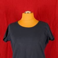 Damen T-Shirt mit Katzen Druck Größe 46 dunkelblau Upcycling Einzelstück Bild 5