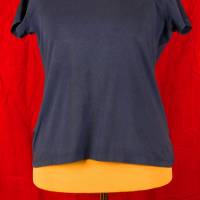 Damen T-Shirt mit Katzen Druck Größe 46 dunkelblau Upcycling Einzelstück Bild 6