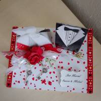 Geldgeschenk - Hochzeitsgeschenk in rot und weiß Hochzeit Geschenkidee - Brautpaar Schachteln Bild 2