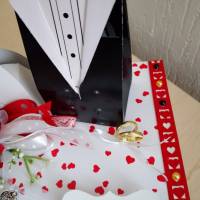 Geldgeschenk - Hochzeitsgeschenk in rot und weiß Hochzeit Geschenkidee - Brautpaar Schachteln Bild 4