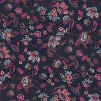 Westfalenstoffe uni Bali blau rosa Blumen 100% Baumwolle Webware Webstoff Bild 1