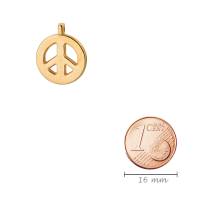 Zamak-Anhänger Peace Zeichen gold 15x18mm 24K vergoldet für Armbänder, Ketten, Ohrringe Bild 2