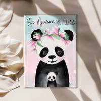 Mutterpasshülle Panda Baby mit Namen personalisiert, Geschenk Mutterschaft Schwangerschaft Bild 1