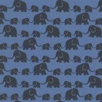 Westfalenstoffe Junge Linie blau Elefanten 100% Baumwolle Webware Druckstoff Bild 1