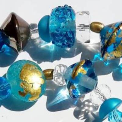 Halskette "Türkis", lampwork