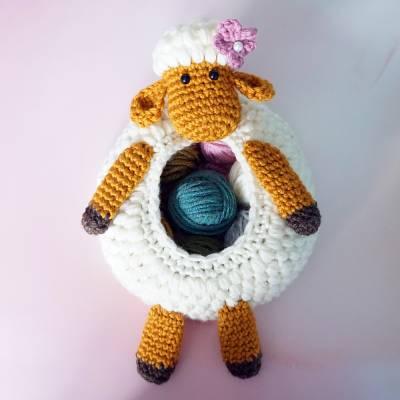 Häkelanleitung Aufbewahrungskorb Schaf Wilma