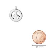 Zamak-Anhänger Peace Zeichen antik silber 15x18mm 999° versilbert für Armbänder, Ketten, Ohrringe Bild 2