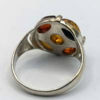 925 Silber multicolor Bernstein Ring - Gold des Meeres RG57 Bild 4
