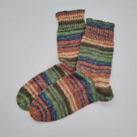 Gestrickte bunte dickere Socken,Gr. 42/43,Stricksocken,Kuschelsocken aus 6 fach Sockenwolle handgestrickt Bild 2