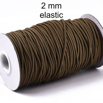 Fädelmaterial - elastisch - ca. 2 mm - Kautschuk umwoben