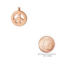 Zamak-Anhänger Peace Zeichen rose gold 15x18mm 24K rose vergoldet für Armbänder, Ketten, Ohrringe Bild 2