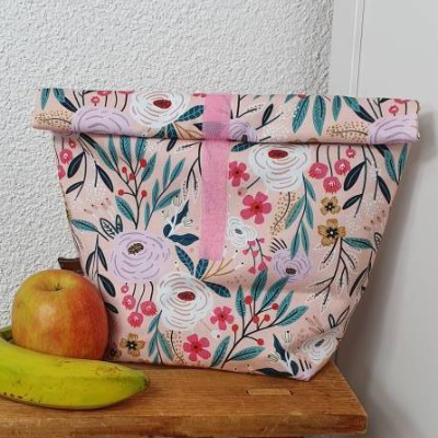 Lunchbag Lunchbeutel Frühstückstasche Vesperbeutel Arbeit Reisen rosa Blumenmuster Geschenke für Sie