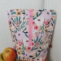 Lunchbag Lunchbeutel Frühstückstasche Vesperbeutel Arbeit Reisen rosa Blumenmuster Geschenke für Sie Bild 7