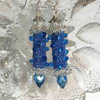 Ohrringe blau jeansblau Glasperlen an Silber handgemacht hellblau Bild 3