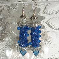 Ohrringe blau jeansblau Glasperlen an Silber handgemacht hellblau Bild 5