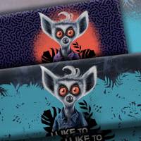 ♕ Panel Thorsten Berger Jersey Lemur toujours lila und blau Katta 85 x 160 cm ♕ Bild 1