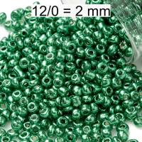 Rocailles - Perlen - metallic seegreen - ca. 2mm -  Glas Bild 1