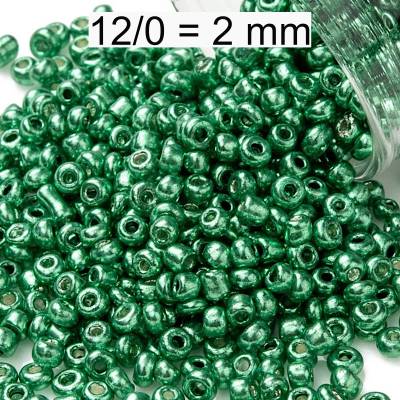 Rocailles - Perlen - metallic seegreen - ca. 2mm - Glas
