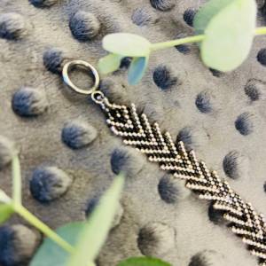 Zartes Armband „Elegance“, Rocailles Perlen, schwarz, silber, geometrisches Muster, Geschenk Frau Geburtstag Bild 6