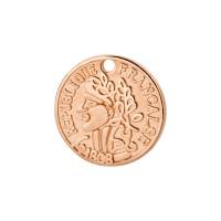 Zamak-Anhänger Münze rose gold 15mm 24K rose vergoldet für Armbänder, Ketten, Ohrringe Bild 1