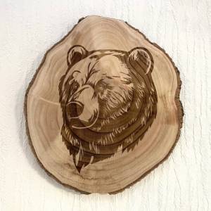 Wandbild Bär aus Baumscheibe Bild 1