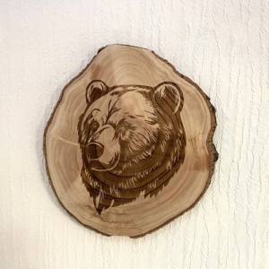 Wandbild Bär aus Baumscheibe Bild 2