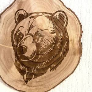 Wandbild Bär aus Baumscheibe Bild 3