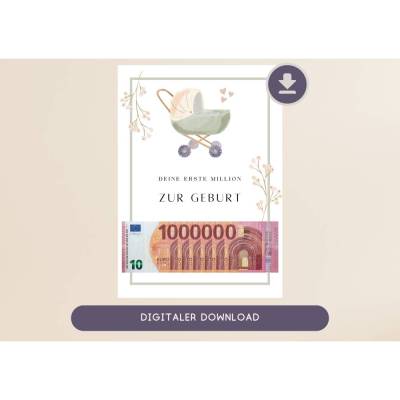 Geschenk zur Geburt | Karte Geburt | Geldgeschenk zum ausdrucken | digitaler Download | Glückwunschkarte | Baby Geschenk