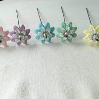 Blumenstecker mit Perlmuttblüte in 7 Farben zur Auswahl. Blüte 4cm Durchmesser Bild 2