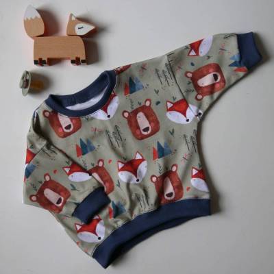 FUCHS und BÄR Langarmshirt aus Biojersey Oversize Größe 56 - 80 für Baby und Kind von zimtblüte
