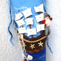 gefilzte Schultüte mit Piratenschiff und Seeräuber Bild 4
