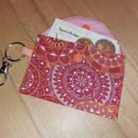 Mini-Bag, Visitenkartentasche, Sammelkartentasche - Orange Mandala Bild 2
