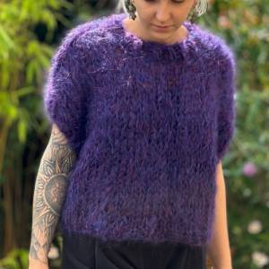 Mohair Pullunder, handgestricktes Einzelstück, sleeveless mohairsweater Bild 8