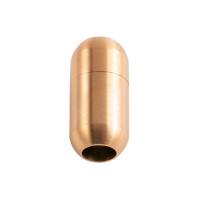 Edelstahl Magnetverschluss Gold 18x7mm (ID 5mm) gebürstet für rundes Leder und Bänder Bild 3