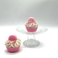 Pink Macaron Cupcake - Duftkerze - Duft nach Zuckerwatte Bild 2
