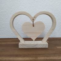 Herz-Aufsteller aus Holz / Holzherz / Muttertag / Hochzeit / Jahrestag Bild 5