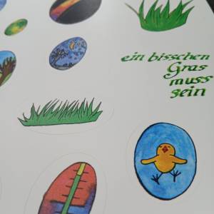 Stickerbogen DIN A4 Schöne bunte Ostern Bild 3