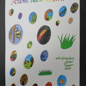 Stickerbogen DIN A4 Schöne bunte Ostern Bild 8