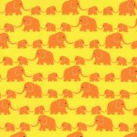 Westfalenstoffe Junge Linie gelb orange Elefanten Baumwolle Webware Druckstoff Bild 1