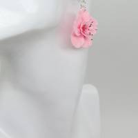 Ohrringe Kirschblüte, rosa Blumenohrringe, Frühlingsohrringe, Sakura Ohrringe, realistische Blumen Schmuck Bild 3