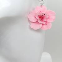 Ohrringe Kirschblüte, rosa Blumenohrringe, Frühlingsohrringe, Sakura Ohrringe, realistische Blumen Schmuck Bild 4