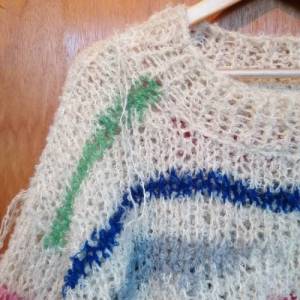 Mohairsweater handgestricktes Einzelstück aus Bouclé Garn Bild 4