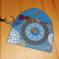Mini-Bag, Visitenkartentasche, Sammelkartentasche - Blau Mandala Bild 2