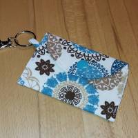Mini-Bag, Visitenkartentasche, Sammelkartentasche - Weiß türkis Mandala Bild 2