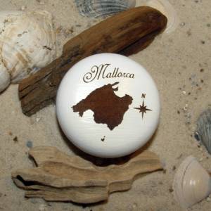Möbelknauf Mallorca Balearen Spanien Gravur Buche inkl. Schraube Balearische Inseln Dekoration Bild 1